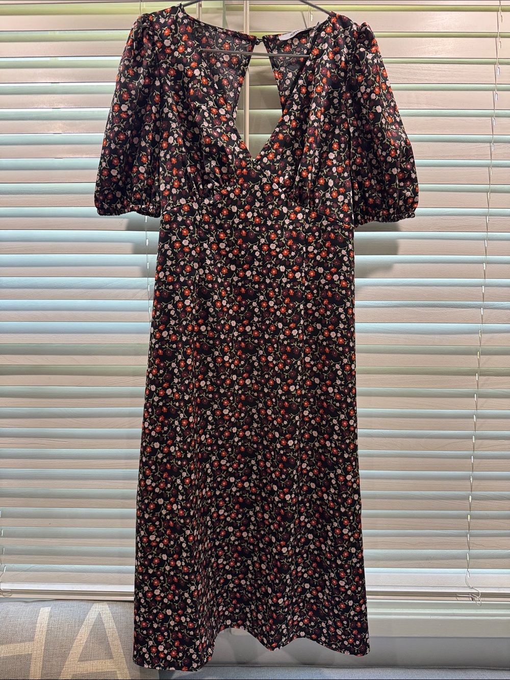 Open Back Floral Midi Dress